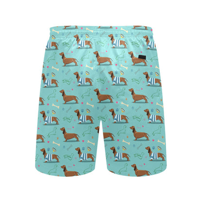 Dachshund Paw Decorative Print Pattern Men's Swim Trunks Beach Shorts