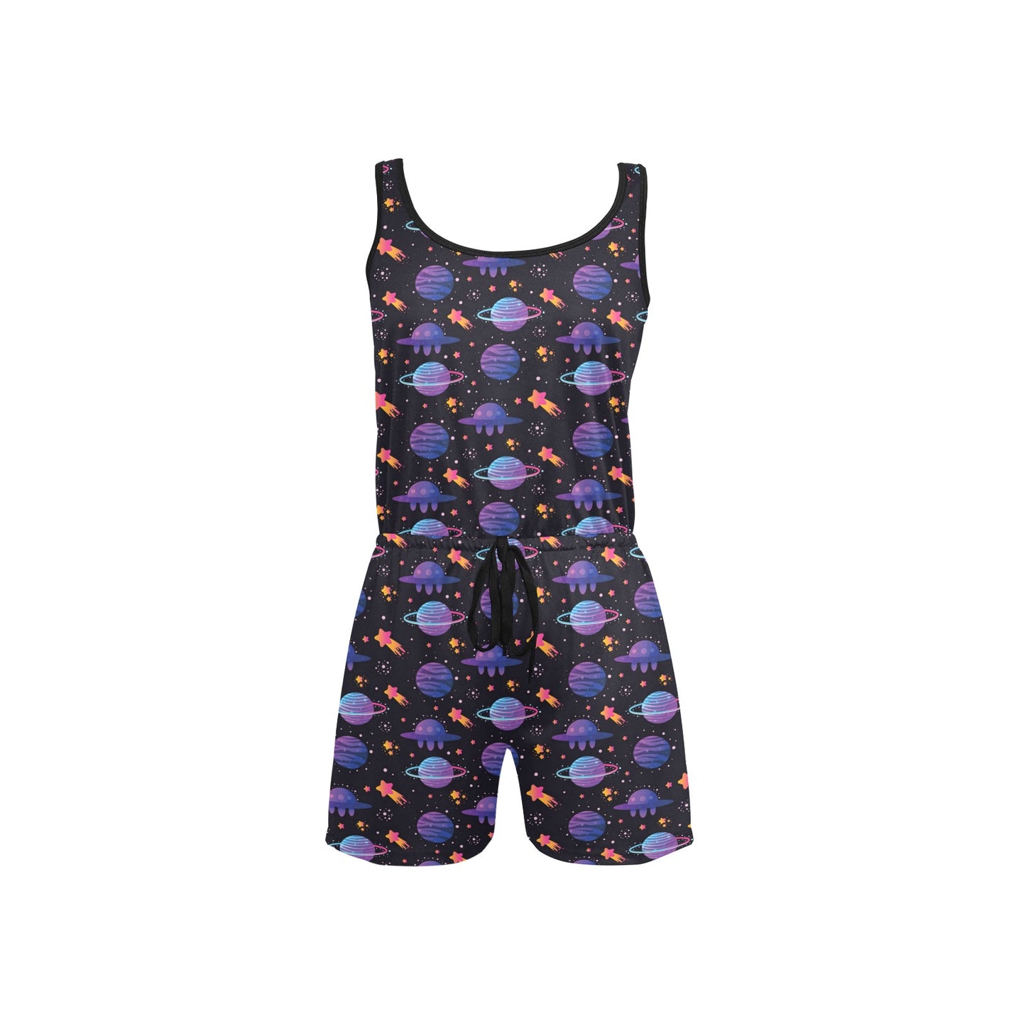 UFO Star Galaxy Print Design LKS308 Women's Sleeveless Romper