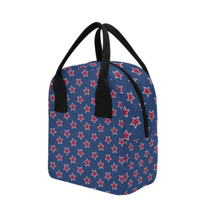 Star Red Blue Print Design LKS301 Insulated Lunch Bag