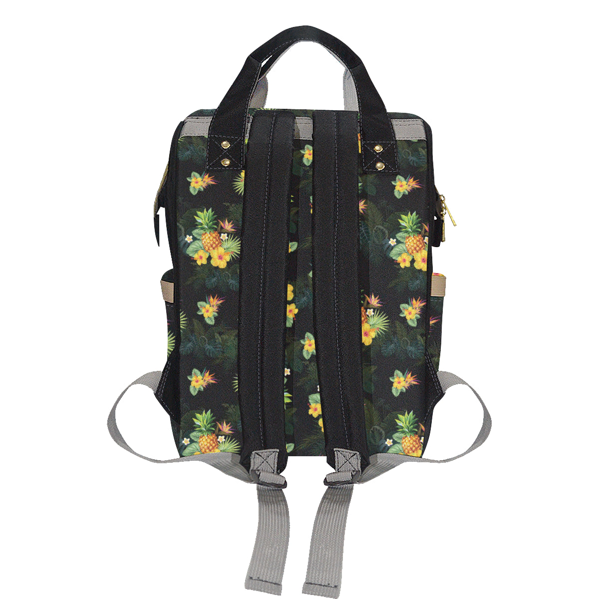 Pineapple Tropical Flower Print Pattern Diaper Bag Backpack