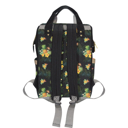 Pineapple Tropical Flower Print Pattern Diaper Bag Backpack