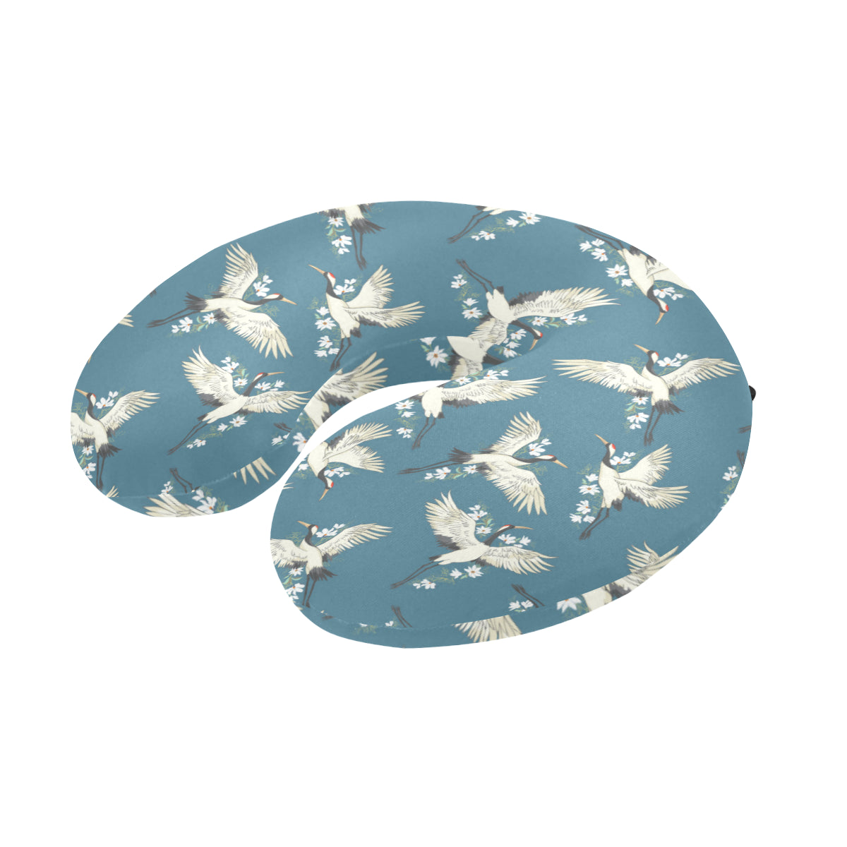 Crane Pattern Print Design 02 U-Shaped Travel Neck Pillow