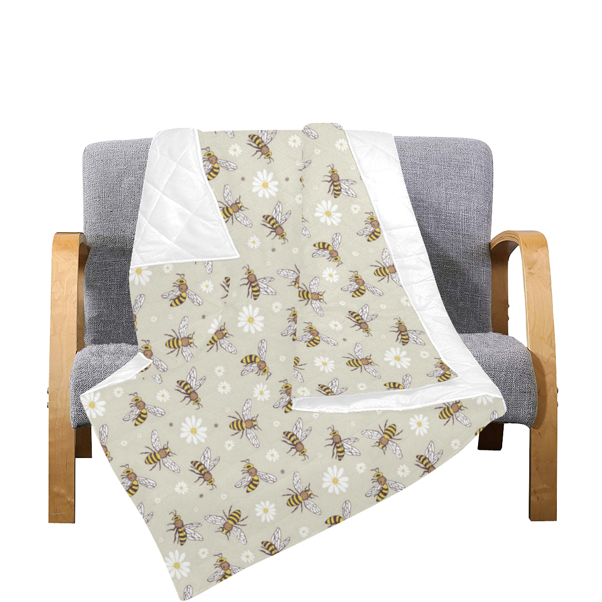 Bee Pattern Print Design 03 Premium Quilt