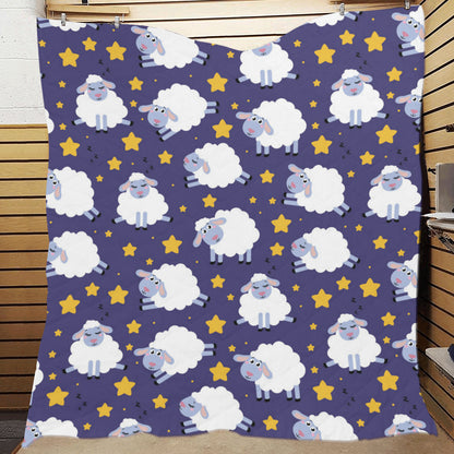 Sheep Pattern Print Design 03 Premium Quilt