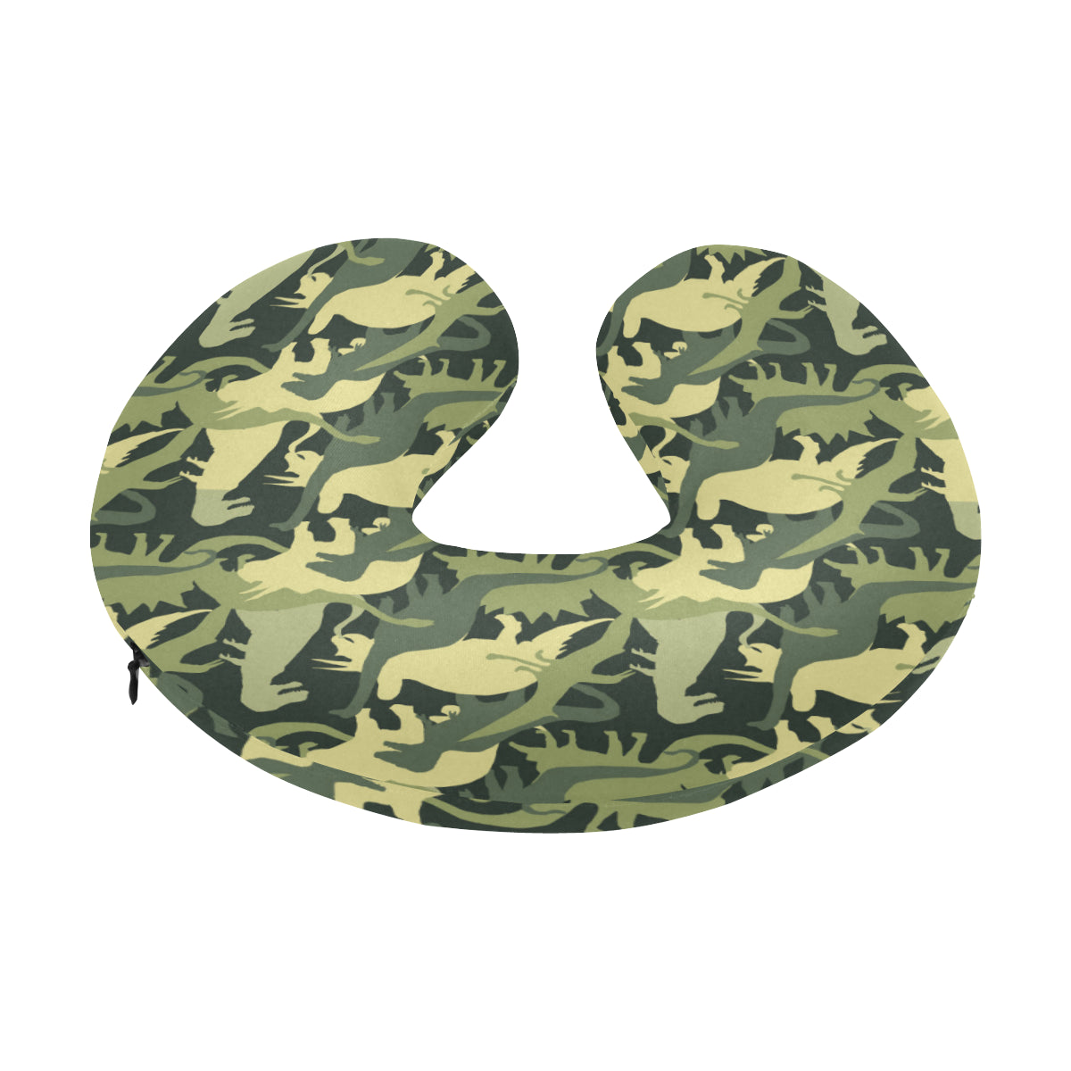 Camouflage Dinosaur Pattern Print Design 03 U-Shaped Travel Neck Pillow