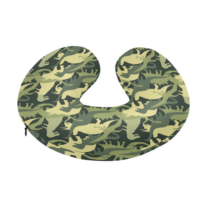 Camouflage Dinosaur Pattern Print Design 03 U-Shaped Travel Neck Pillow
