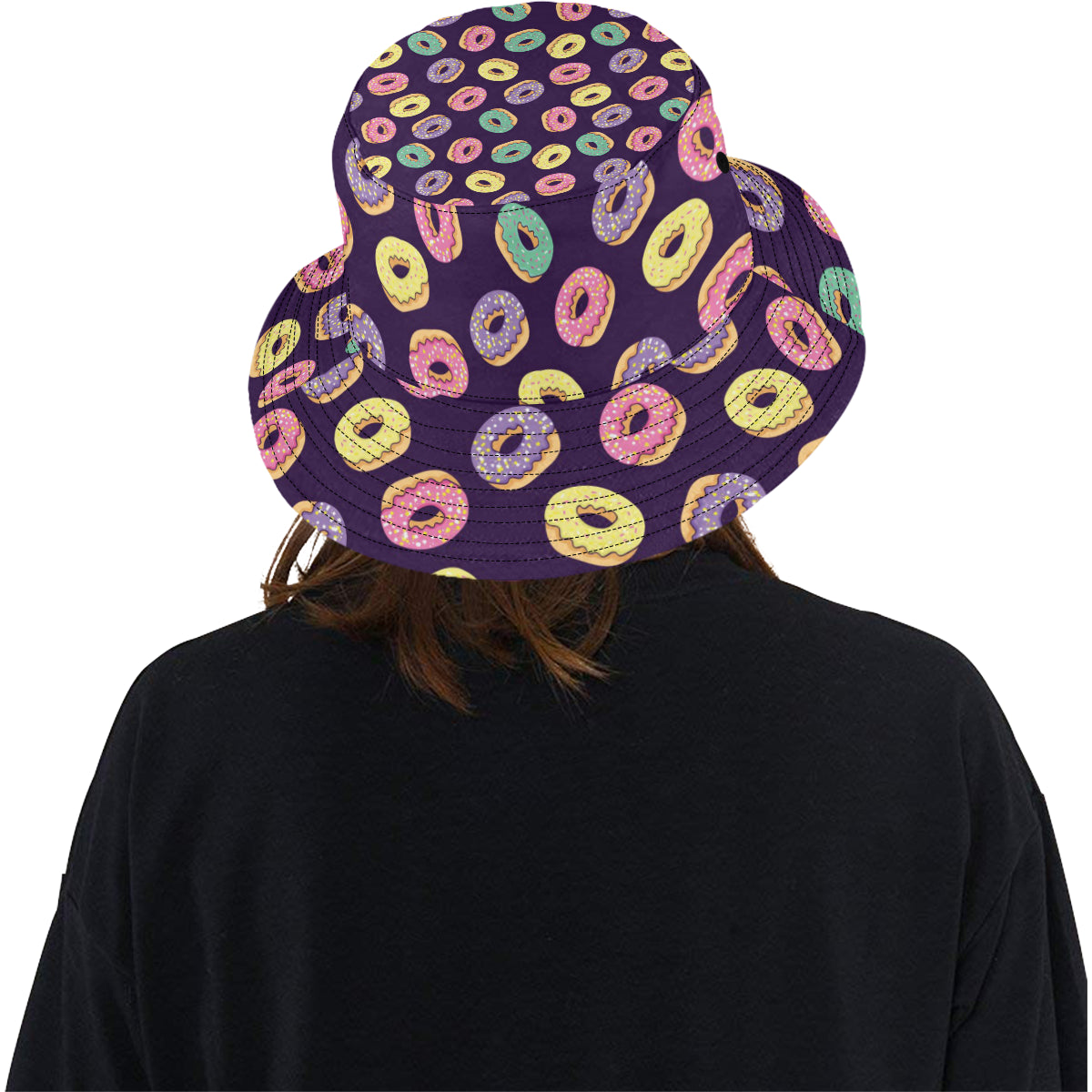 Donut Pattern Print Design DN08 Unisex Bucket Hat