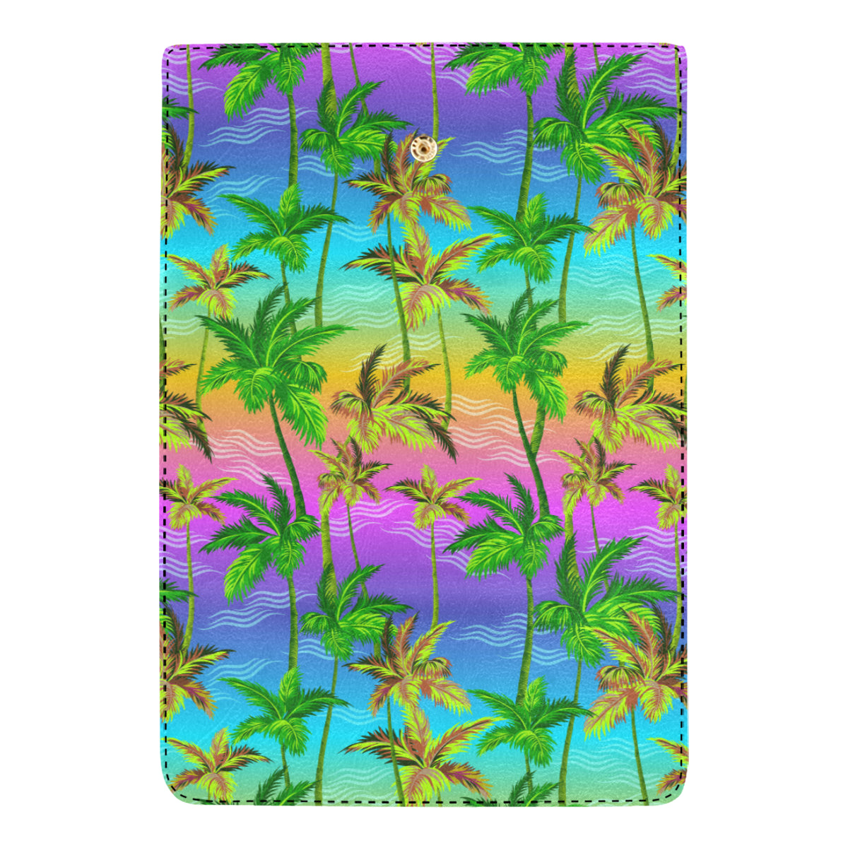 Palm Tree Rainbow Pattern Women's Trifold Wallet