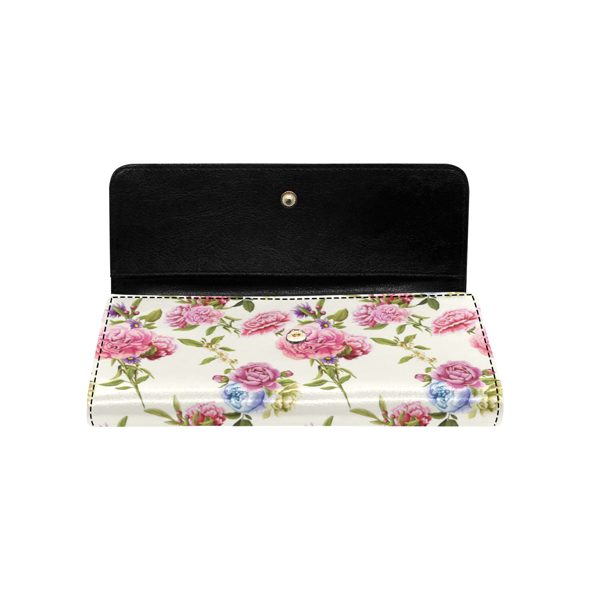 Carnations Pattern Print Design CN02 Women's Trifold Wallet
