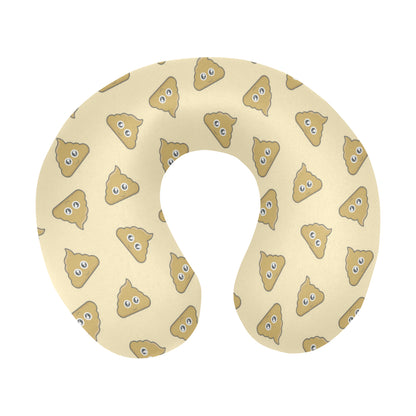 Poop Emoji Pattern Print Design A02 U-Shaped Travel Neck Pillow