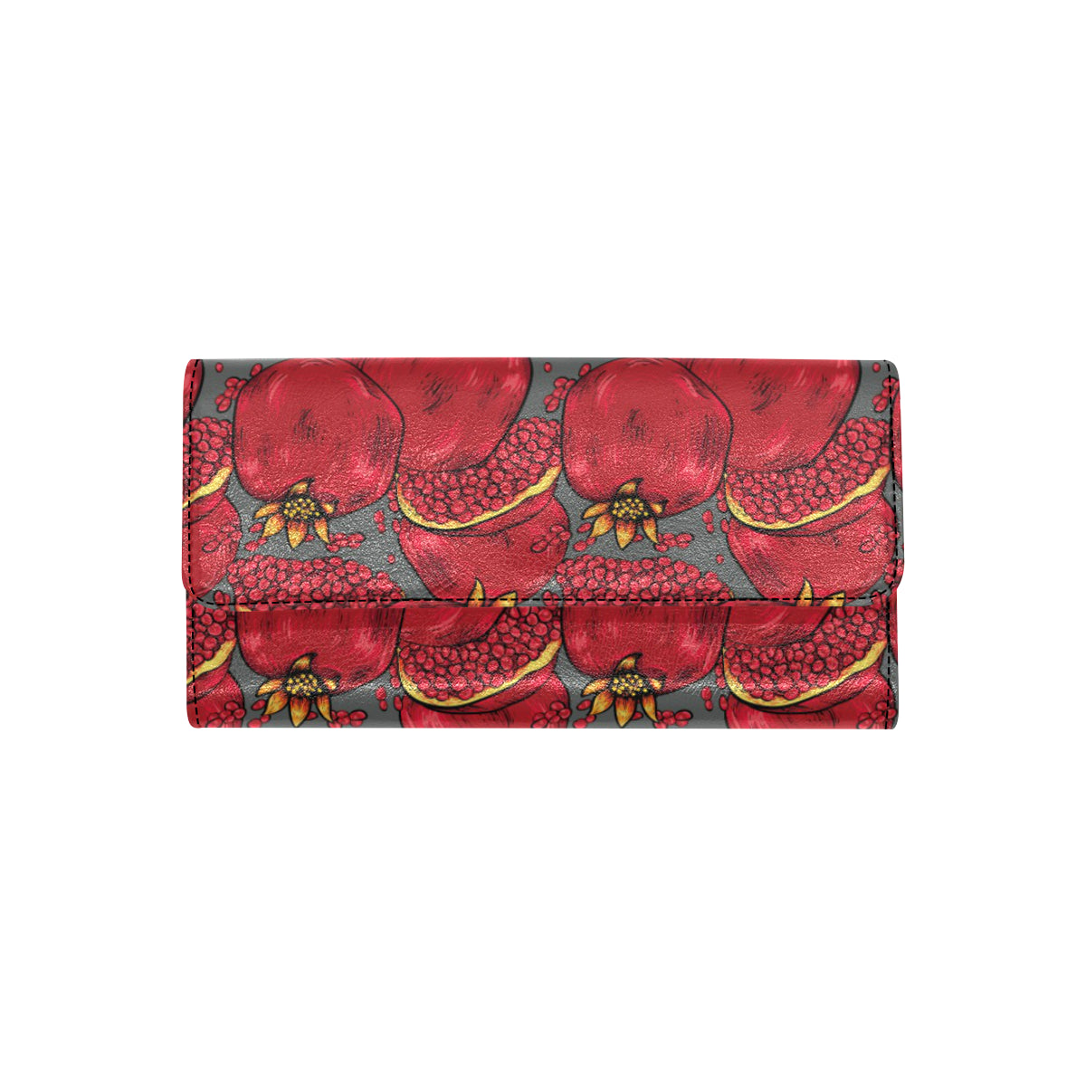 Pomegranate Pattern Print Design PG05 Women's Trifold Wallet