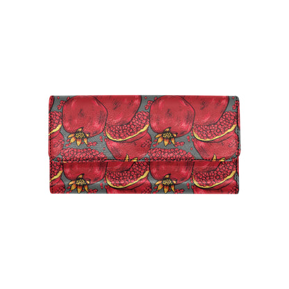 Pomegranate Pattern Print Design PG05 Women's Trifold Wallet