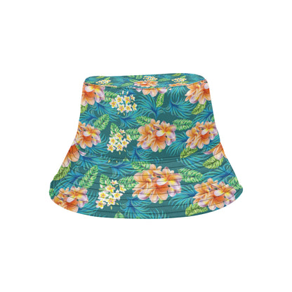 Plumeria Tropical Flower Design Print Unisex Bucket Hat