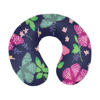 Monarch Butterfly Pattern Print Design 03 U-Shaped Travel Neck Pillow