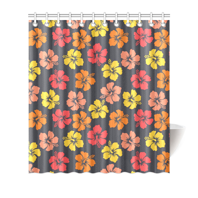 Hibiscus Pattern Print Design HB024 Shower Curtain