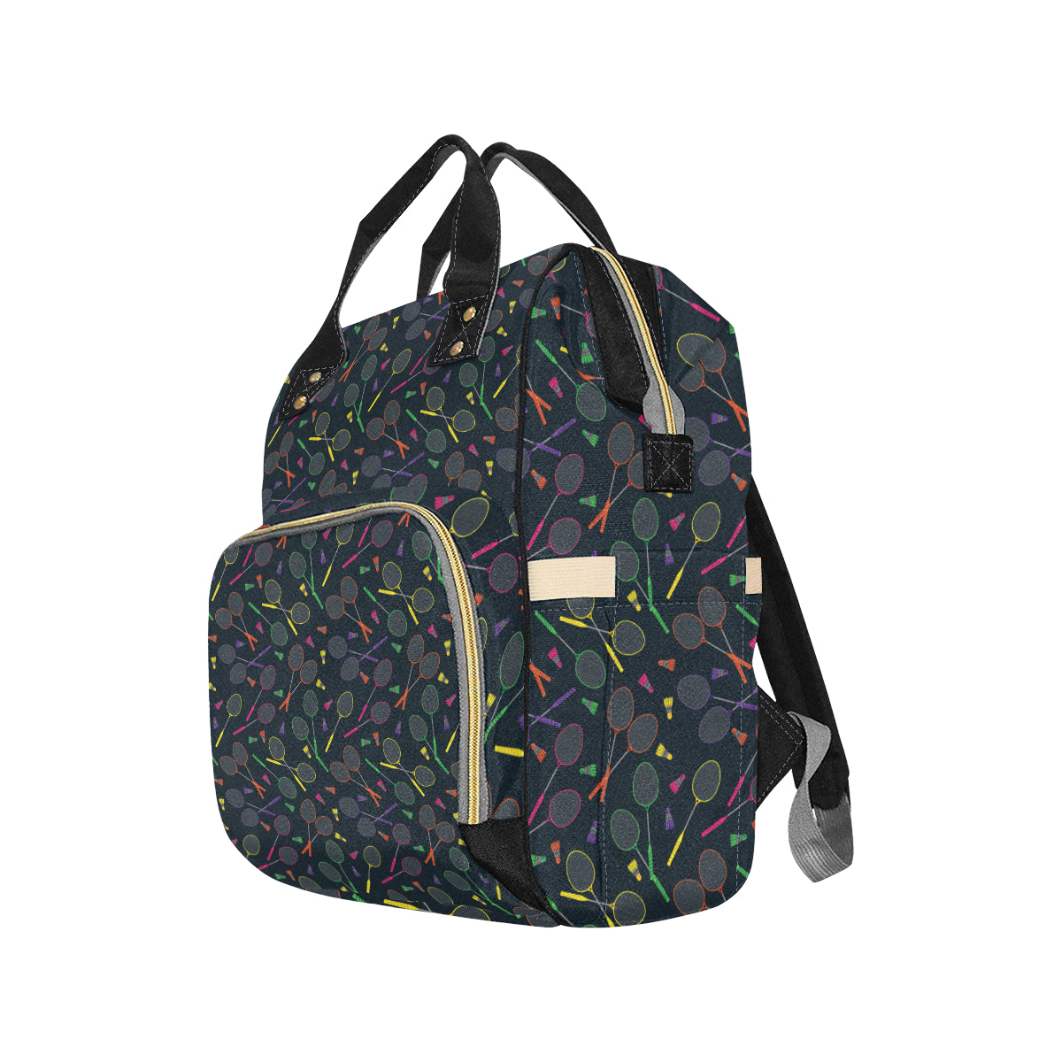 Badminton Pattern Print Design 04 Diaper Bag Backpack