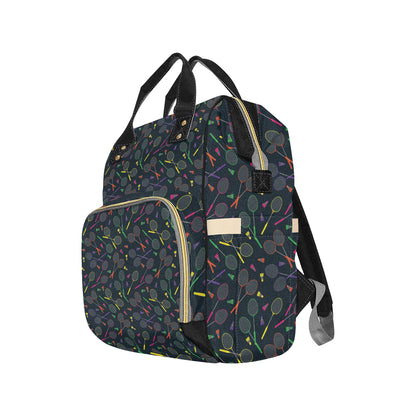 Badminton Pattern Print Design 04 Diaper Bag Backpack