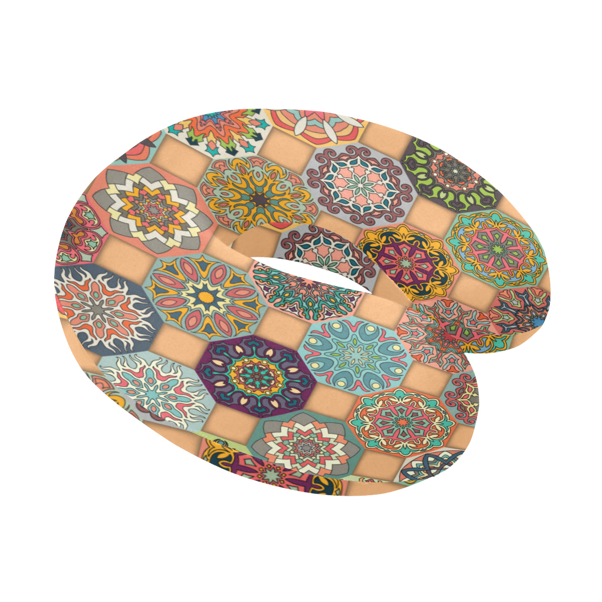 Boho Pattern Print Design 07 U-Shaped Travel Neck Pillow