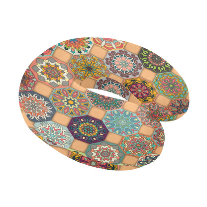 Boho Pattern Print Design 07 U-Shaped Travel Neck Pillow