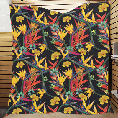 Bird Of Paradise Pattern Print Design BOP016 Premium Quilt