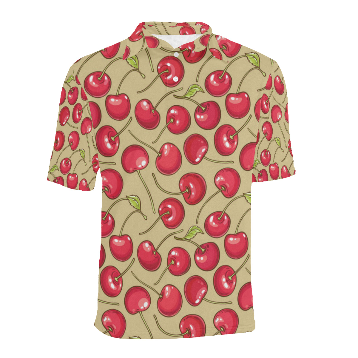 Cherry Pattern Print Design CH05 Men Polo Shirt