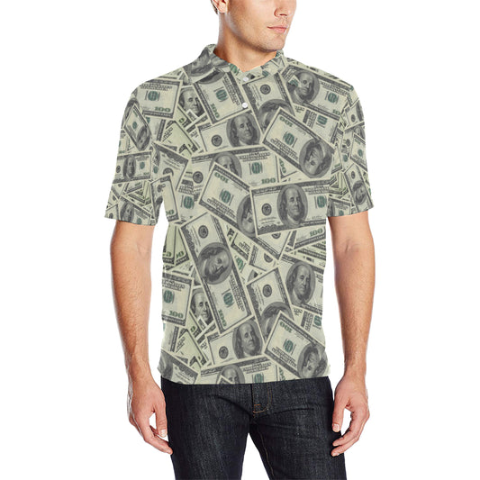 Dollar Pattern Print Design DO02 Men Polo Shirt