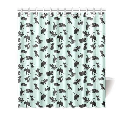 Black Cat Pattern Print Design 04 Shower Curtain