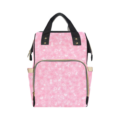 Breast cancer Pattern Print Design 01 Diaper Bag Backpack