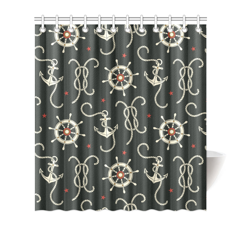 Nautical Anchor Pattern Shower Curtain