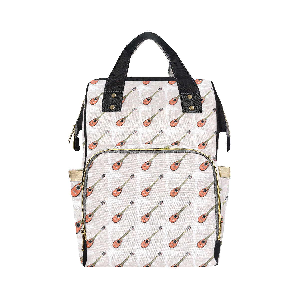 Mandolin Pattern Print Design 03 Diaper Bag Backpack