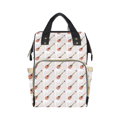Mandolin Pattern Print Design 03 Diaper Bag Backpack