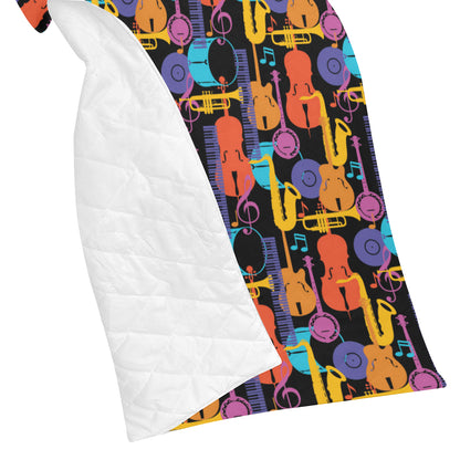 Jazz Pattern Print Design 03 Premium Quilt