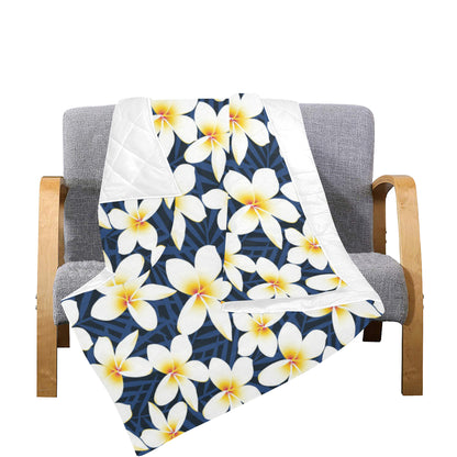 Plumeria Pattern Print Design PM026 Premium Quilt