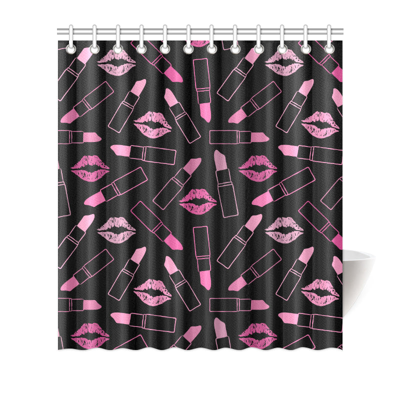 Lipstick Pink Pattern Print Design 01 Shower Curtain