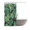 Green Fresh Tropical Palm Leaves Shower Curtain