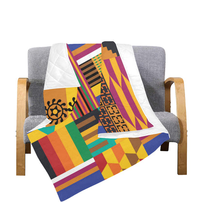 Kente Pattern Print Design 03 Premium Quilt
