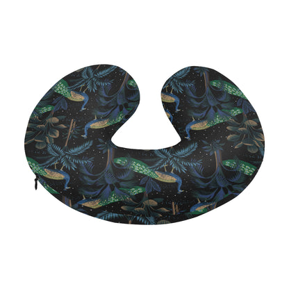 Rainforest Peacock Pattern Print Design A04 U-Shaped Travel Neck Pillow