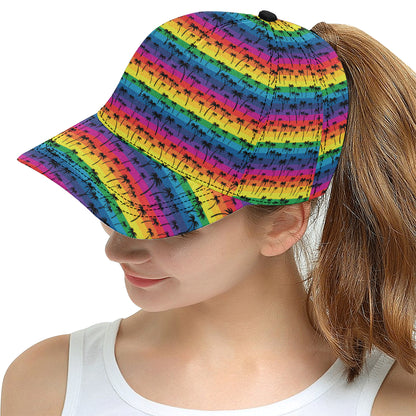 Palm Tree Rainbow Themed Print Snapback Cap