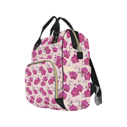 Orchid Purple Pattern Print Design OR04 Diaper Bag Backpack