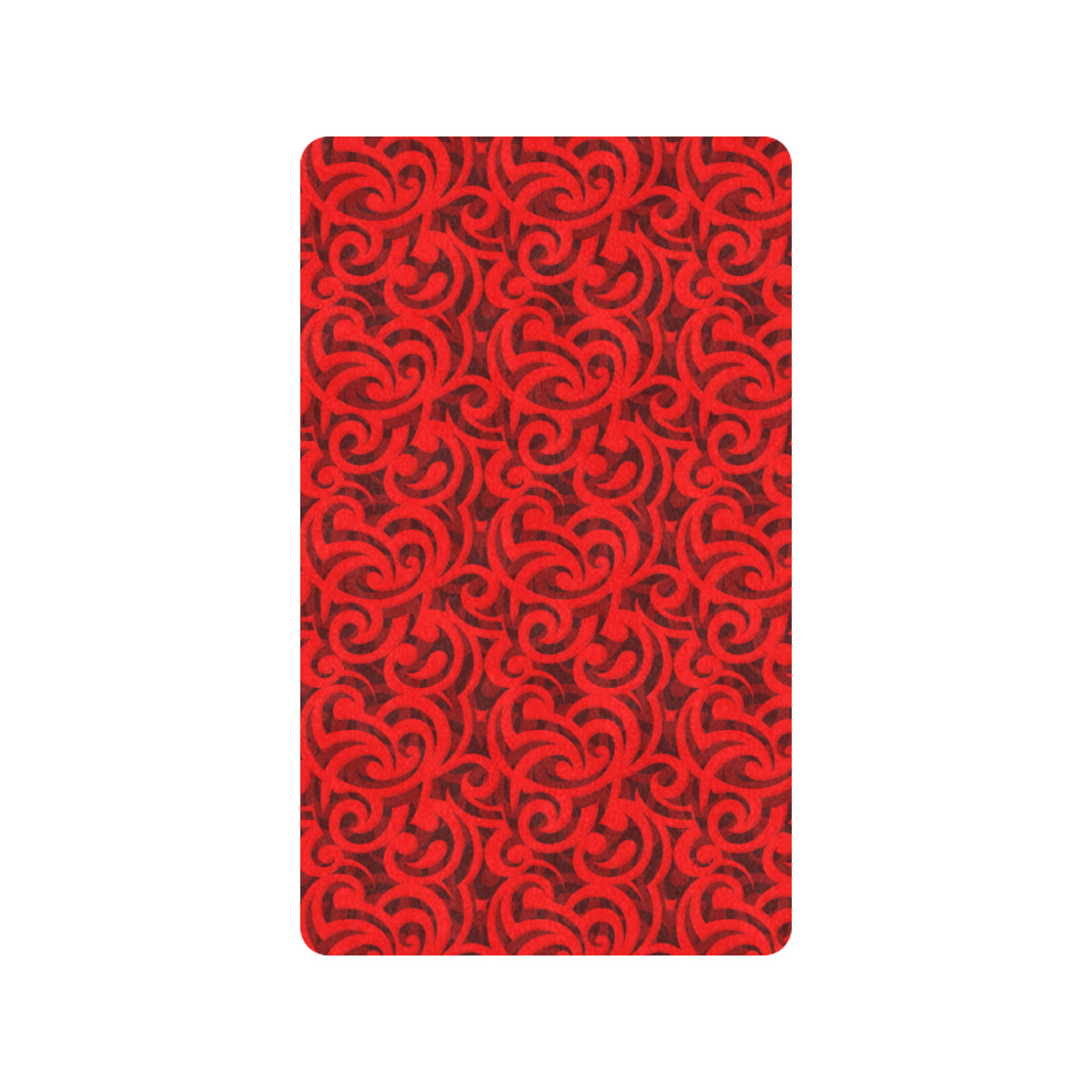 Maori Red Themed Design Print Rubber Doormat