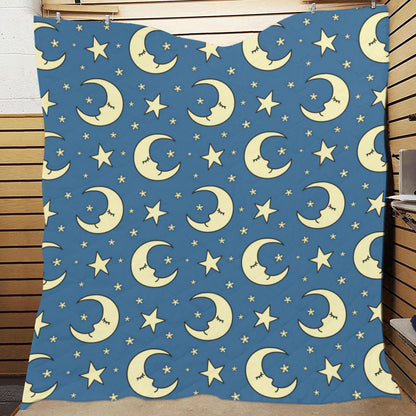 Moon Night Pattern Print Design 03 Premium Quilt