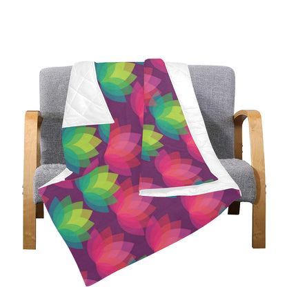 Lotus Pattern Print Design 02 Premium Quilt