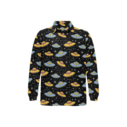 UFO Print Design LKS307 Long Sleeve Polo Shirt For Men's