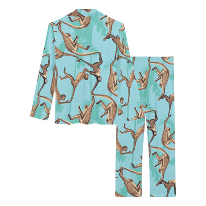 Monkey Pattern Print Design 04 Women's Long Pajama Set