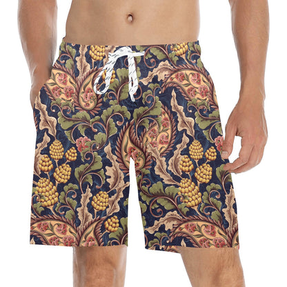 Floral Vintage Classic Print Men's Swim Trunks Beach Shorts