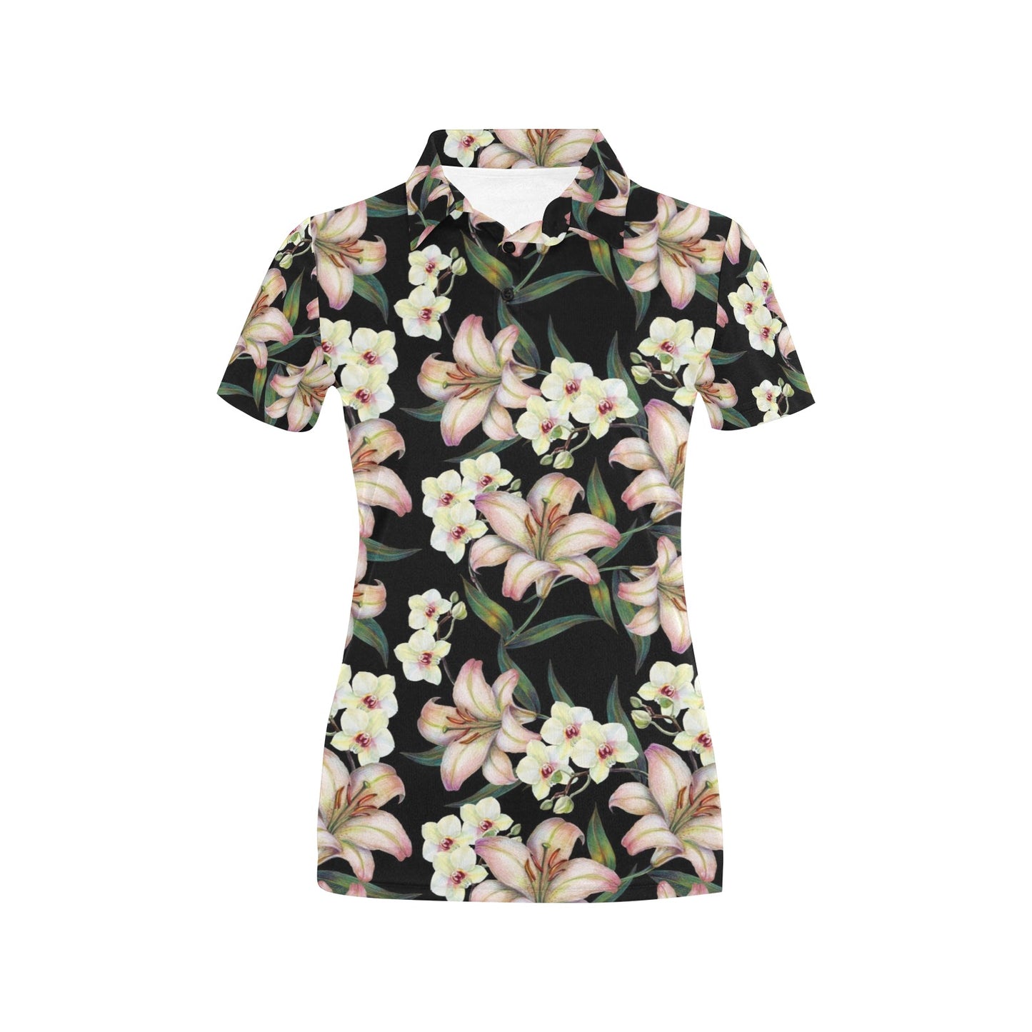 Lily Pattern Print Design LY03 Women's Polo Shirt
