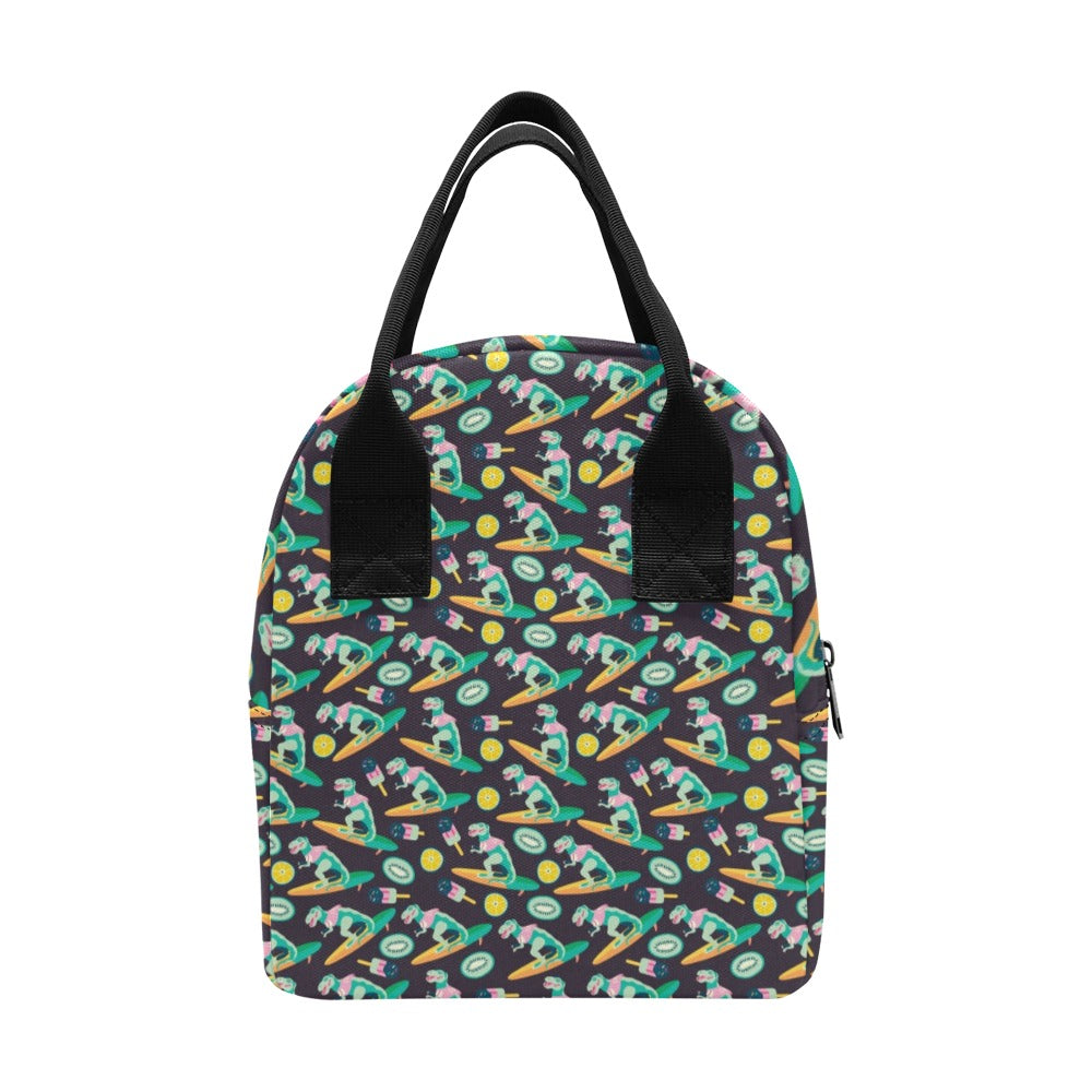 Surfboard T Rex Print Design LKS301 Insulated Lunch Bag