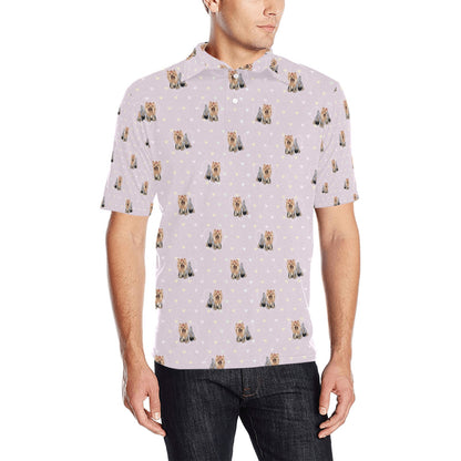 Yorkshire Terriers Print Design LKS302 Men Polo Shirt