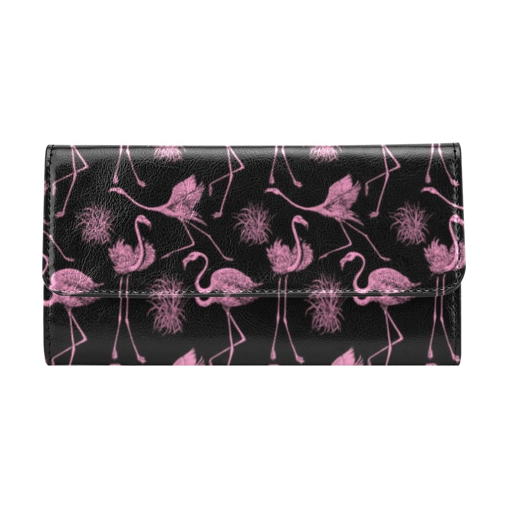 Flamingo Pink Print Pattern Women's Trifold Wallet