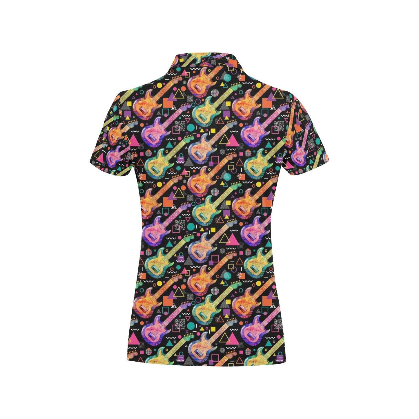 Electric Guitar Print Design LKS403 Women's Polo Shirt